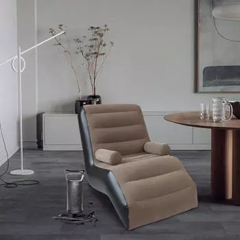 Надувной диван-кресло Ленивый удобный диван-мебель раскладной шезлонг для дома коричневый