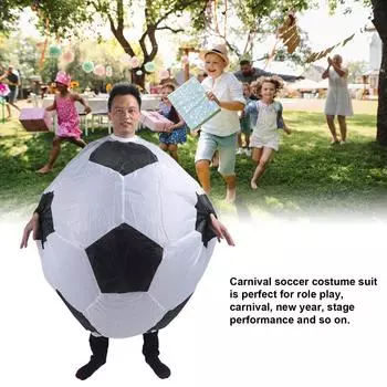 Надувной футбольный костюм, забавный карнавальный футбольный костюм с воздуходувкой для вечеринки, косплея белый
