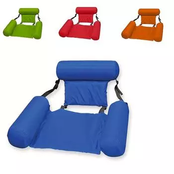 Надувной гамак для бассейна Ultimate Relaxing - прочный, складной шезлонг для взрослых, идеально подходит для пляжа и бассейна красный