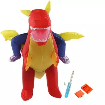 Надувной костюм динозавра для верховой езды, забавный костюм для верховой езды, надувной костюм для внутреннего и наружного использования, средний