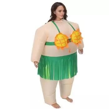 Надувной костюм для гавайского танца хула, для взрослых One size, 150-190cm жёлтый