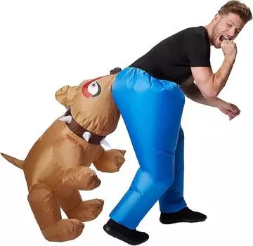 Надувной костюм для жевания собак, взрослый One size, 150-190cm коричневый