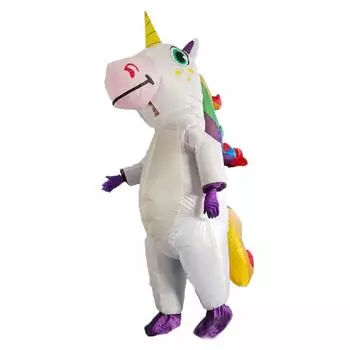Надувной костюм единорога для мужчин и женщин, одежда для косплея на вечеринку, забавный костюм, карнавальный костюм в стиле аниме на Хэллоуин adult 150-190cm