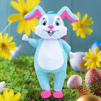 Надувной костюм пасхального кролика, костюм животного для взрослых, праздничное платье для косплея