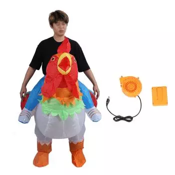 Надувной костюм петуха для езды на велосипеде, водонепроницаемый, легкий, милый, надувной костюм цыпленка для зала