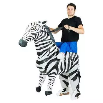 Надувной костюм «Зебра для верховой езды», для взрослых One size, 150-190cm белый