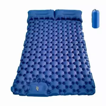 Надувной коврик для двух человек, палатка, влагостойкий коврик для кемпинга, утолщенный коврик для офиса, обеда, спальный коврик, надувной матрас из ТПУ 190*120*8cm тёмно-синий
