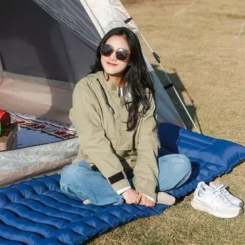 Надувной матрас для кемпинга на открытом воздухе, спальный коврик с подушками, сверхлегкий воздушный коврик со встроенным насосом для пешего туризма 193x 58