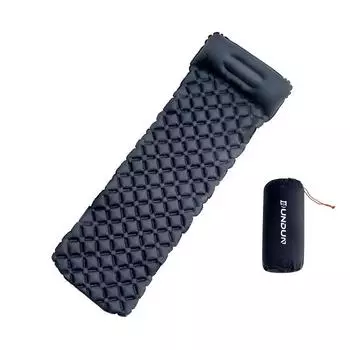 Надувной матрас для кемпинга на открытом воздухе, сверхлегкий дорожный коврик на воздушной подушке, складная кровать с подушками для путешествий и походов оранжевый