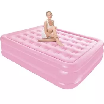 Надувной матрас со встроенным насосом, надувная кровать с подушкой, надувной матрас для дома, гостевого кемпинга, кровати на открытом воздухе