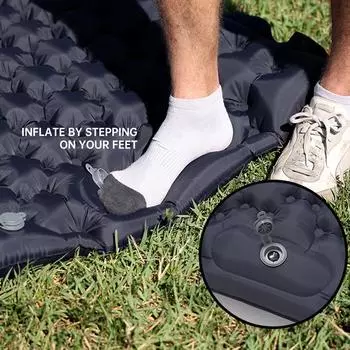 Надувной матрас, спальный коврик для палатки на открытом воздухе, влагостойкий спальный коврик для кемпинга, сверхлегкая портативная надувная кровать для ног светло-зеленый