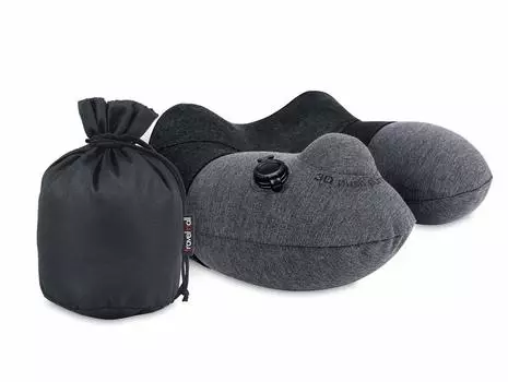 Надувной насос для шеи Travel Mall, насос для шеи, симпатичные удобные товары, стильная подушка для шеи в самолете, подушка для шеи для путешествий за границу, товары для путешествий серый