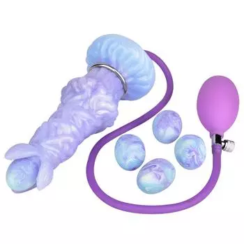 Надувной насос, завязанный дилдо, полый туннель с 5 силиконовыми яйцами для женщин, секс-игрушка для взрослых для пар, коллекция для мастурбации YC-SE2163-ZTOR