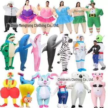 Надувной пасхальный костюм животного для косплей-представления - кукла кролик, акула, лягушка, костюм на Хэллоуин One Size