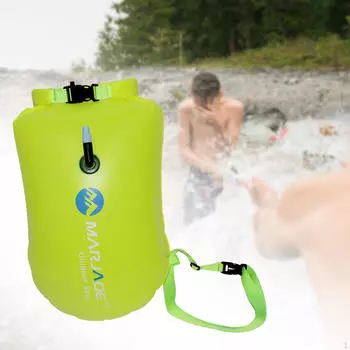 Надувной плавательный буй для тренировок на открытой воде жёлтый