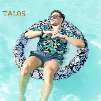 Надувной плавательный матрас для взрослых, сетчатый плавательный матрас, шезлонг для летнего бассейна, шезлонг для пляжа и озера, поплавок-реклайнер синий