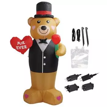 Надувной плюшевый мишка 210T, полиэфирное волокно, 185 см, IP44, водонепроницаемый, со светодиодной мощной воздуходувкой, Blow Up Be EU Plug 220240V