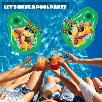 Надувной поднос для напитков в бассейне, плавающий держатель для напитков, поднос для сервировки, прохладный держатель для напитков со льдом для летних аксессуаров для вечеринок у бассейна на пляже E