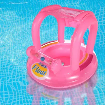 Надувной поплавок для детского бассейна с колокольчиком для плавания для младенцев, детей, розовый розовый