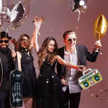 Надувной радиоприемник, надувной реквизит для мобильного телефона для украшения вечеринок 80-х, 90-х годов