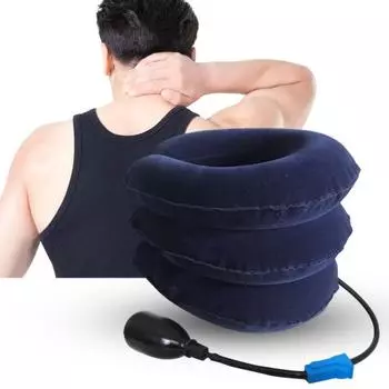 Надувной растяжитель для шеи, массаж, снятие усталости, снятие мышечного напряжения, шейное вытяжение для унисекс серый