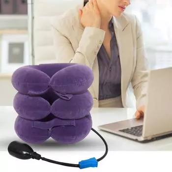 Надувной растяжитель для шеи, массаж, снятие усталости, снятие мышечного напряжения, шейное вытяжение для унисекс королевский синий