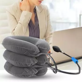 Надувной растяжитель для шеи, облегчение боли, поддерживающий снятие усталости, вытяжение шеи и шейного отдела, медицинские инструменты красный