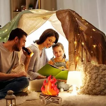 Надувной реквизит для костра, дрова, игрушки, реалистичный вид, водонепроницаемое, компактный надувной декор для костра с искусственным пламенем красный