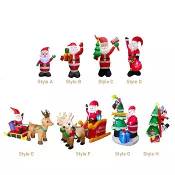 Надувной Санта-Клаус, рождественские украшения, реквизит, симпатичная водонепроницаемая светящаяся игрушка, рождественские украшения для двора, наружное украшение