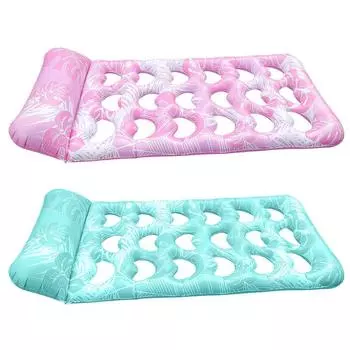 Надувной шезлонг для бассейна с подголовником Надувная плавающая кровать ПВХ Надувная водная спальная кровать для вечеринки у бассейна розовый