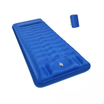 Надувной спальный коврик, надувной матрас, кемпинговый коврик, кровать, встроенный насос, водонепроницаемый темно-синий