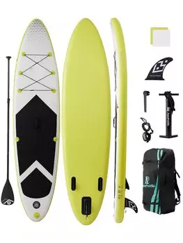 Надувной SUP Максимальная нагрузка 150 кг Набор для начинающих Доска для гребли стоя, 320 см/335 см длиной, Вместимость, Прочный, Стабильный, Сверхлегкий, Нескользящий,