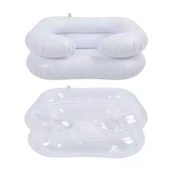 Надувной тазик для мытья шампунем из ПВХ, портативный, герметичный, складной, для мытья волос для пожилых беременных женщин White