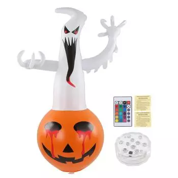 Надувной тыквенный призрак 16 цветов светодиодный светильник всепогодный реквизит для украшения газона и сада на Хэллоуин