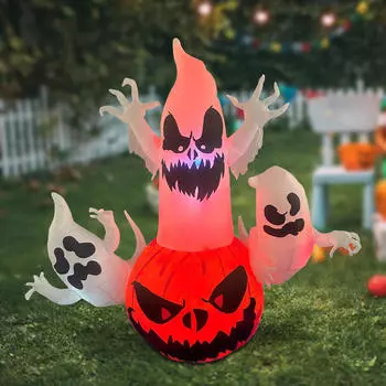 Надувные фигурки для Хэллоуина, украшения для улицы с привидениями и светодиодными огнями, надувные украшения для двора
