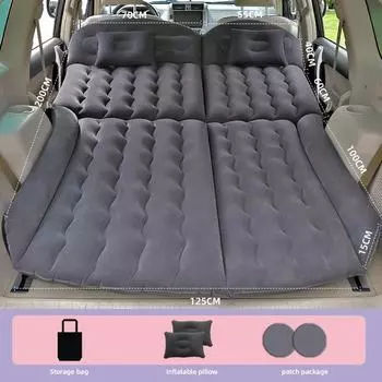 Надувные кровати на заднем сиденье автомобиля, автоматическая надувная кровать с 2 подушками, флокирующаяся ткань, автомобильный матрас для внедорожника, для взрослых, для самостоятельного вождения, дорожный коврик для кемпинга