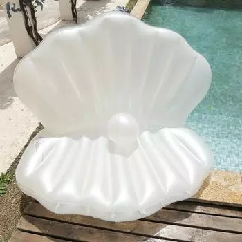 Надувные поплавки для бассейна из ракушек с жемчужным шариком, разнообразное плавающее кресло для бассейна, летняя пляжная вечеринка для взрослых S белый