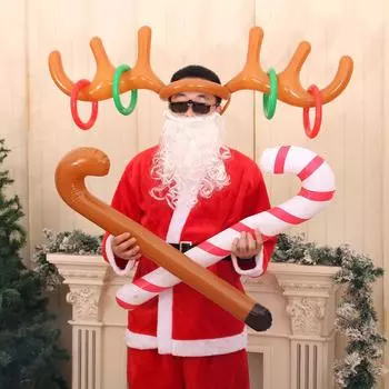 Надувные рождественские рога из ПВХ Рождественские шапки Рождественские костыли Рождественский реквизит для вечеринки Макет Украшения red crutches