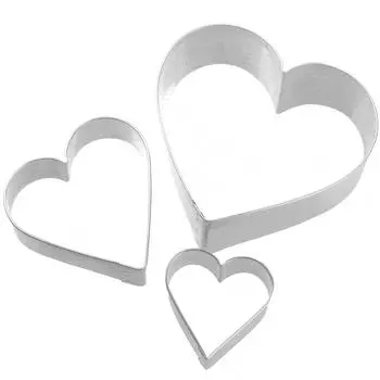 Nagao cookie cutter cookie cutter stainless steel heart small 3 pieces large, medium,