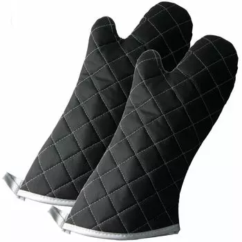 Nagao Heat Resistant Oven Mitt Pot Holder Long Size 2 Pieces 17 Inch Commercial Use чёрный