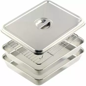 Nagao Tsubame Sanjo Square Bat Lid Net Размер L Набор для приготовления из нержавеющей стали 15 предметов Сделано в Японии 18-8