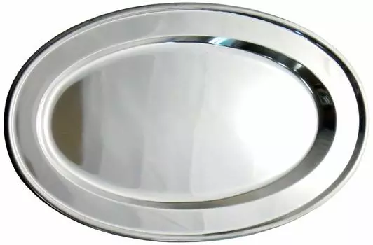 Nagao Tsubamesanjo Oval Plate 18 inches Stainless Steel Made in Japan 92118 44.8cm 18-0