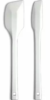 Nagao Tsubamesanjo Silicone Heat Resistant Rubber Spatula, Large, Small, Set of 2, White, One-Piece Mold, Cooking, Confectionery, Made in Japan