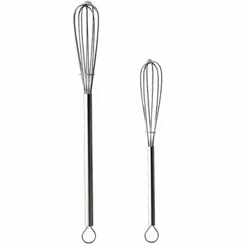 Nagao Tsubamesanjo Whisk Mini 2 Piece Set Stainless Steel Pipe Handle Made in Japan 18-8
