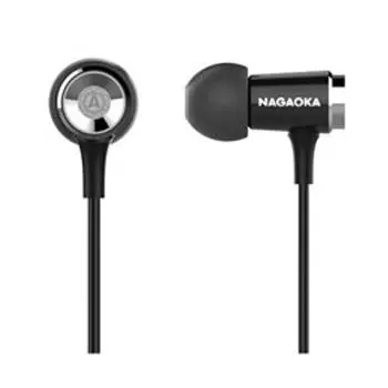 NAGAOKA aluminum body high resolution compatible earphones black P609BK