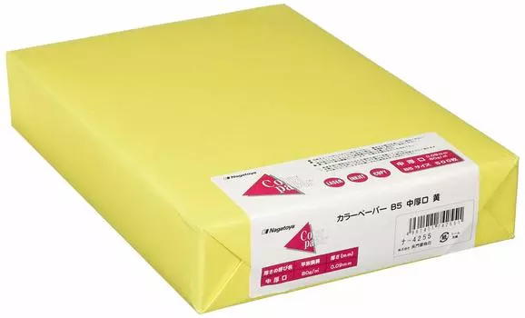 Nagatoya Shoten Color Paper B5 Medium Thick 500 Sheets Yellow Na-4255 0.09mm