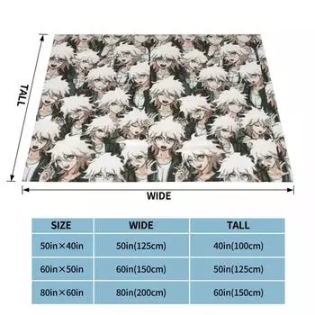 Nagito komaeda voice flannel blanket hope Danganronpa funny throw blankets for bed sofa couch 125*100cm bedspread blanket 40x50in