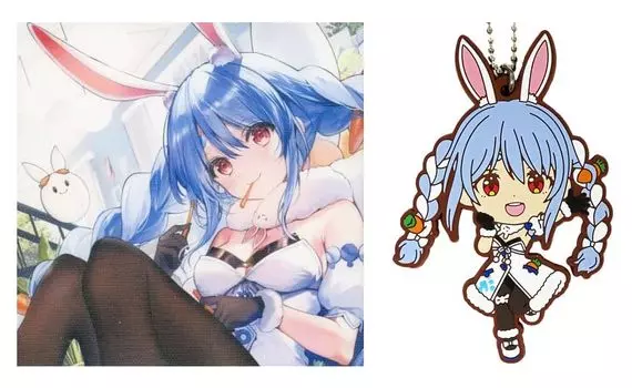 Награда Ichiban Kuji Hololive Canvas Board и награда Rubber Charm Пекора Усада