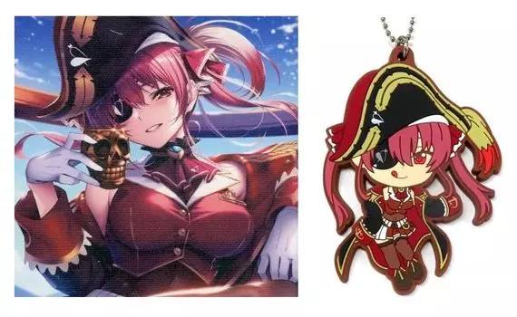 Награда Ichiban Kuji Hololive Canvas Board и награда Rubber Charm Hosho Marine