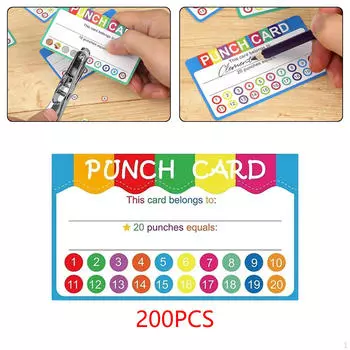 Наградные перфокарты, удобные для переноски, мотивационные карточки для занятий, поощрительные наклейки, канцелярские принадлежности для 45D